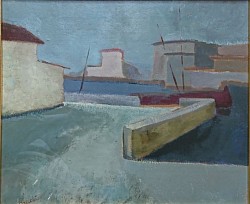 1954 - Darsena - Olio su tavola 50x40