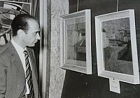Giugno 1954 Adon Brachi davanti al suo quadro 