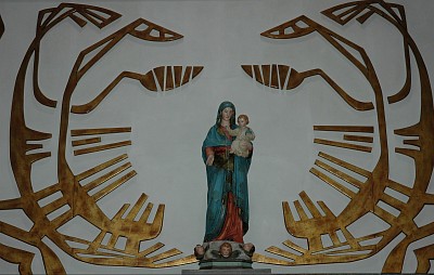 Altare della Vergine - Ramage in legno dorato a foglia