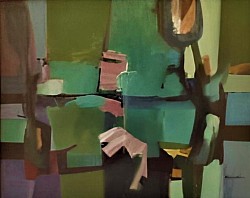 Infiorescenza Verde-Viola - Olio su tela 50x40 - 1974